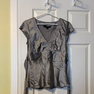 Express Gray Satin Blouse